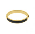Bracelete Dourado com Resina Preta