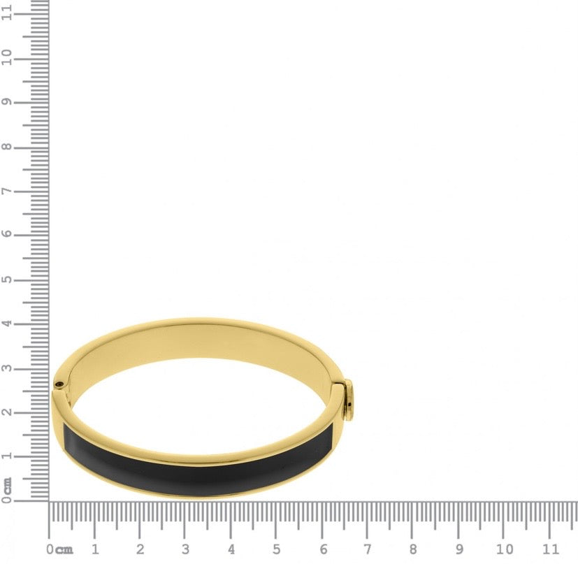 Bracelete Dourado com Resina Preta