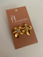 Brinco Flor com pedrarias