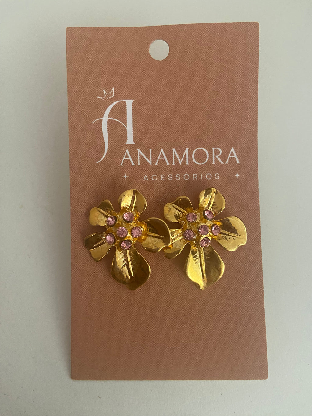 Brinco Flor com pedrarias