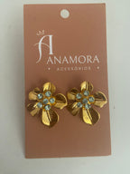 Brinco Flor com pedrarias