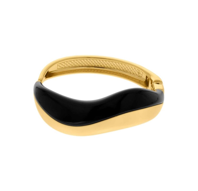 Bracelete Orgânico Dourado com preto