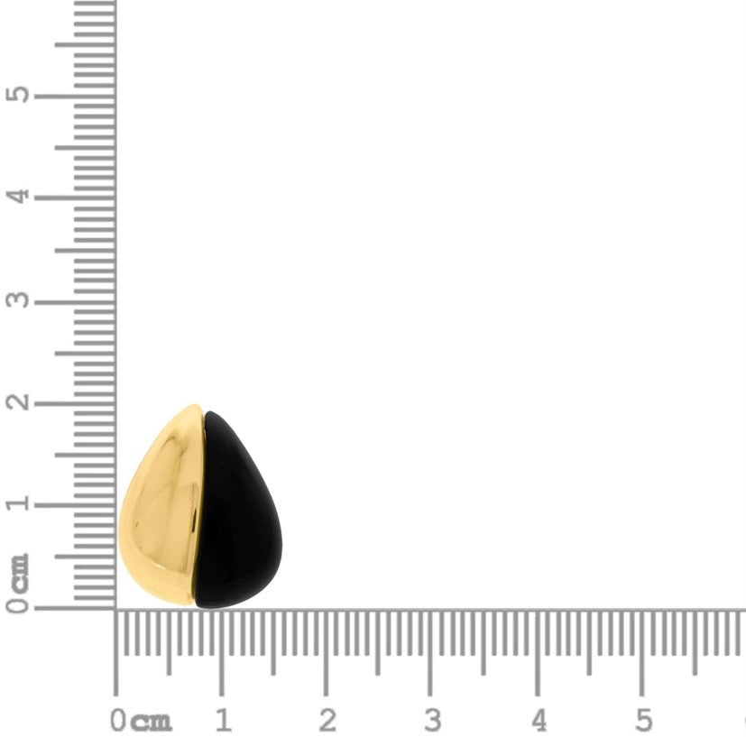 Brinco de Gota dourado com preto